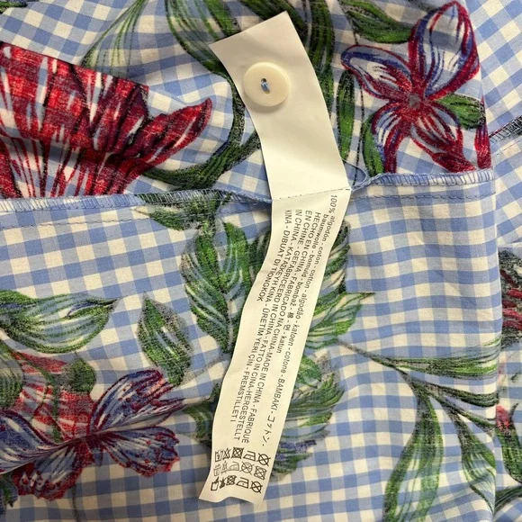 Zara Blue and Red Floral A-Line Skirt - Picture 4 of 6